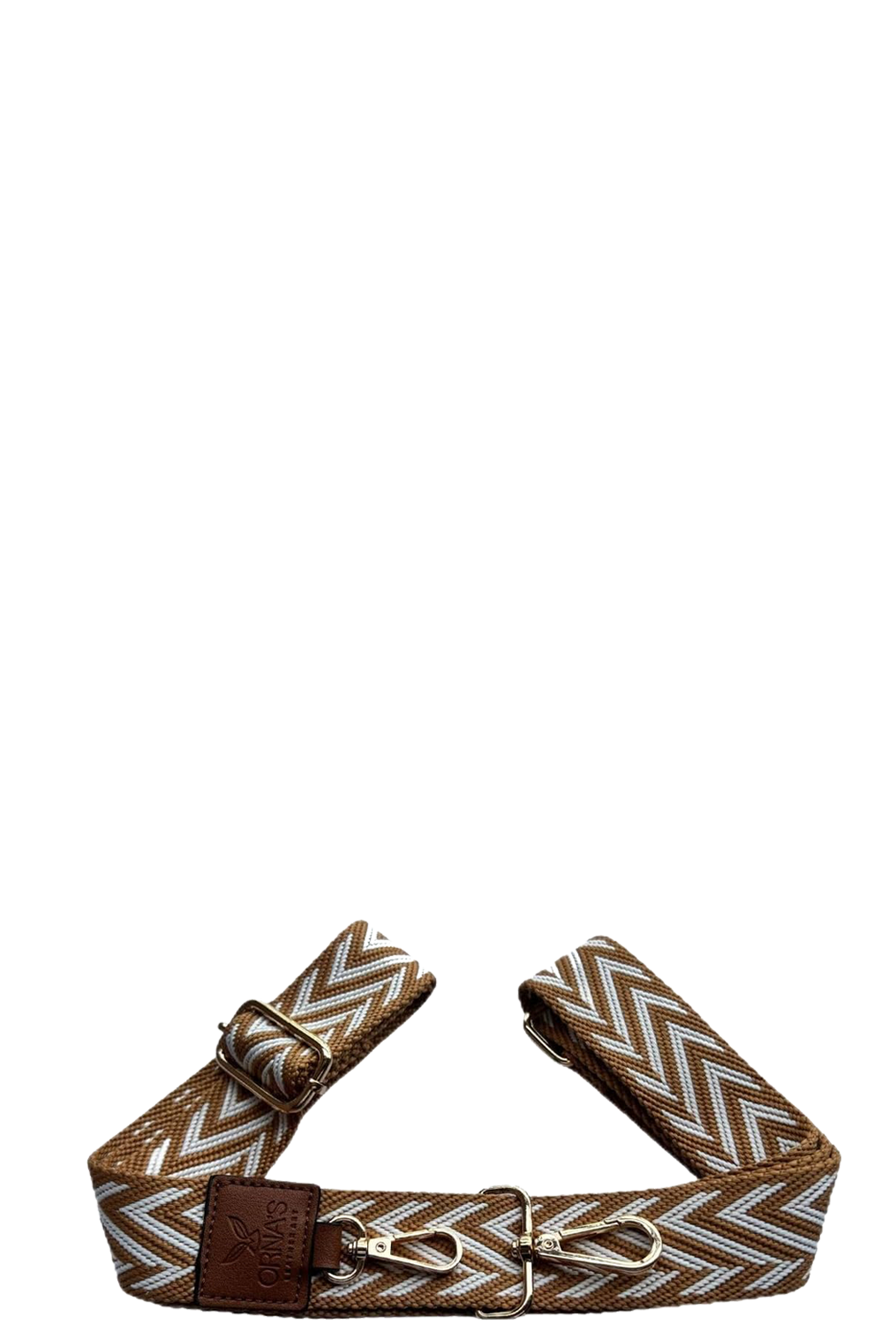 Caramel UNISEX PHONE STRAP:Cotton & PU Leather Crossbody Lanyard