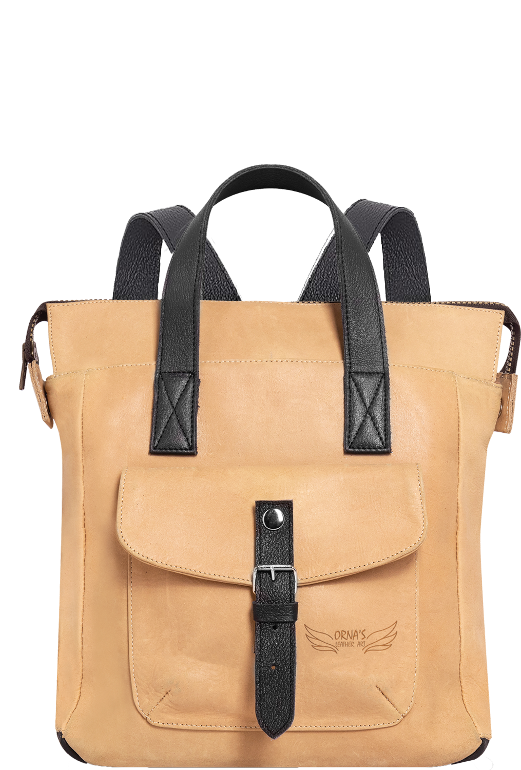 Mini SWAN Everyday leather backpack for Women Sand. Practical, Stylish and Spacious Women’s Bag