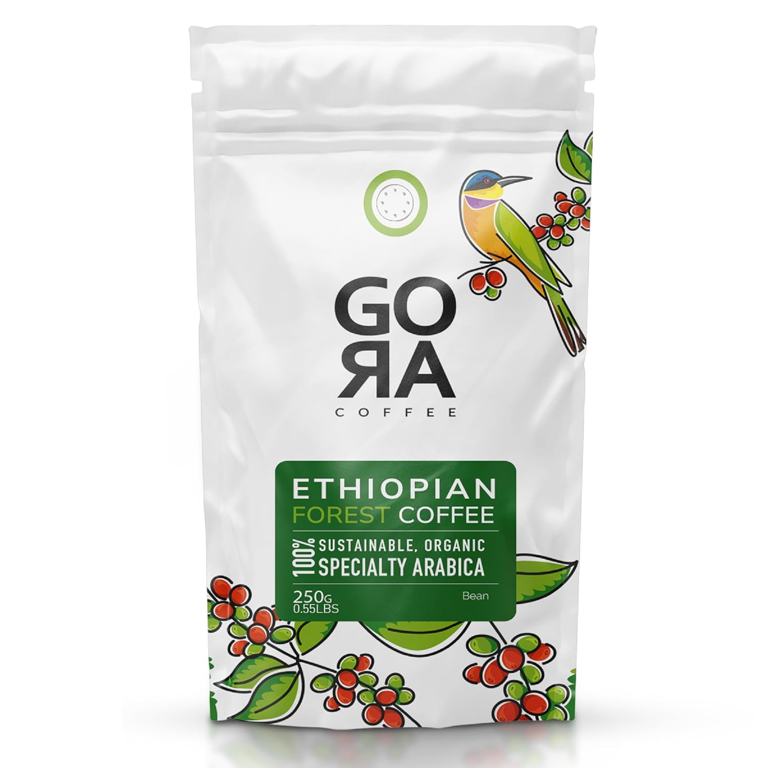 GO RA COFFEE – Ethiopian Roast Whole Bean – Organic Arabica from Ethiopia – Mycotoxin-Free, Single Origin African Beans – Roasted at Source – 250g (8.82 oz) – by Moyee Coffee