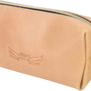 SAND POUCH: Real Cowhide Men’s Women’s Tan Portable Toiletry Makeup Travel Case
